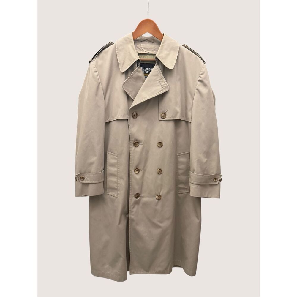 London Fog Vintage Trench Coat Men’s 40 Short Beige Removable Thinsulate Liner